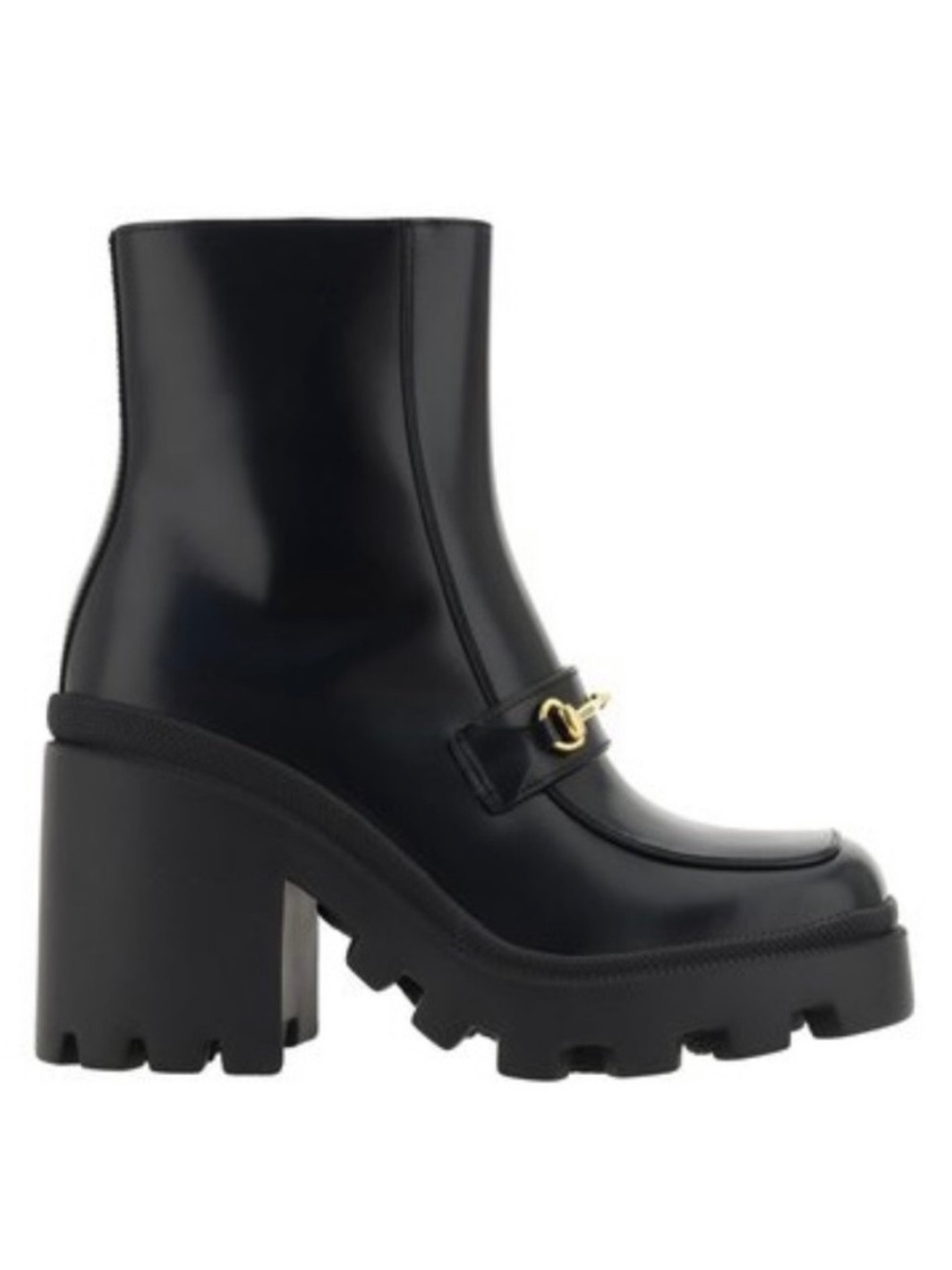 GUCCI Trip horsebit leather platform heeled boots